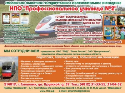 Профессиональное училище №2, СОГОУ НПО